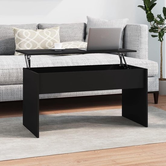 Woonkamerconsole, salontafel, zwart, 102 x 50,5 x 52,5 cm, houtmateriaal voor woonkamer, slaapkamer, studeerkamer