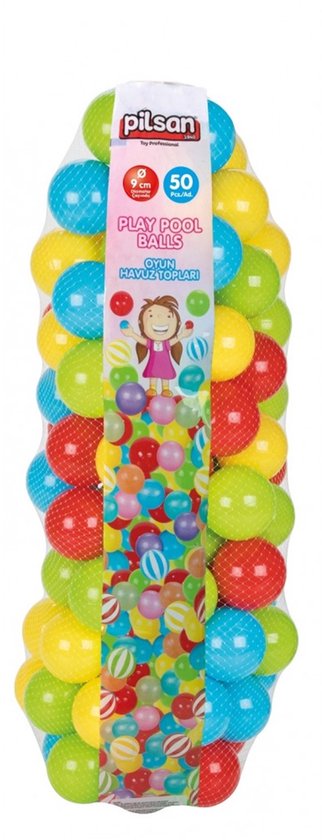 Zak met Circa 50 Ballenbak Ballen 50cm Assorti Kleuren
