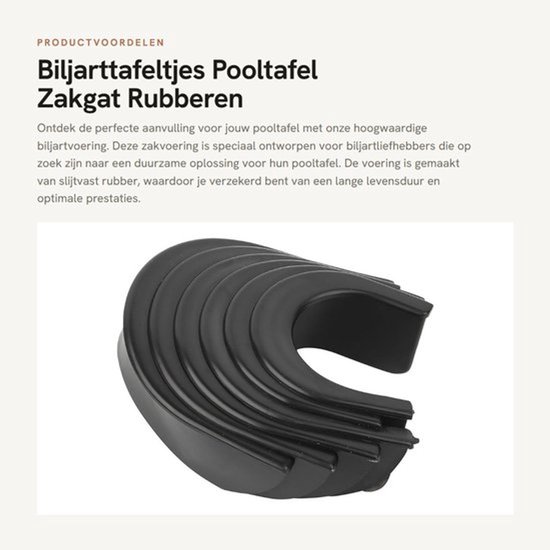 Zakvoeringbeschermer Duurzaam Rubber - Biljarttafel Accessoire - Lichtgewicht - Op maat snijden - Slijtvast - Eenvoudig te installeren - Biljartvoering