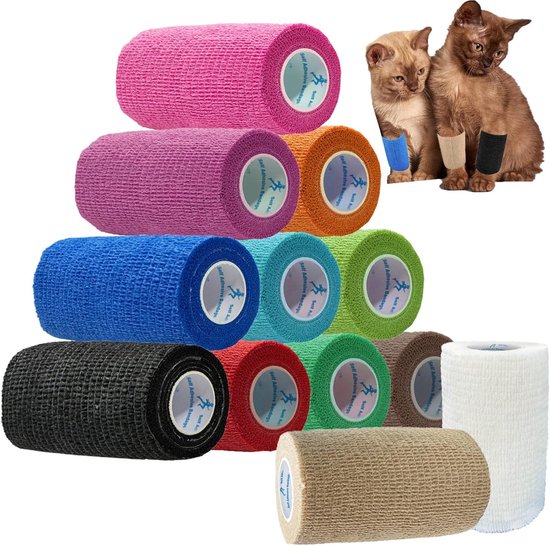 Zelfklevende Cohesieve Verbanden - 12 Rollen 7.5cm x 4.5M - Ideaal voor Sportblessures en Stabilisatie