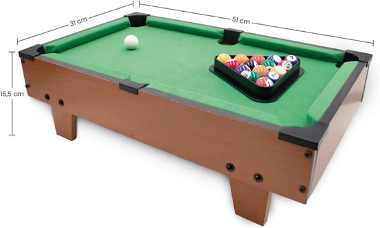 ZRNS® Mini Pooltafel - Tafelbiljart - Kinderen en Volwassenen van zrns