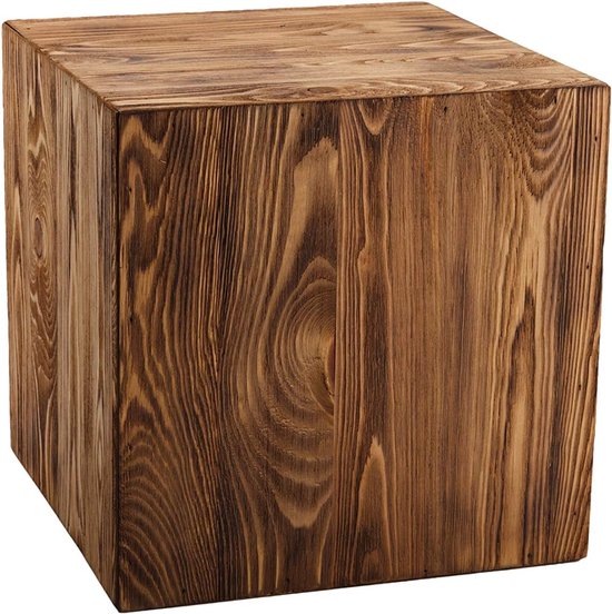Zuil, Rustieke decoratieve zuil, Boomstamdecoratie, Vloerlantaarnstandaard, Houten plantenstandaard, Tijdloze houtdecoratie, Stevig en duurzaam, Notenhout, 30x30x30 cm