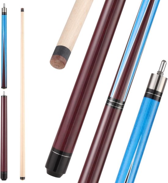 Zware 3-delige biljartkeu van 58 inch met 23oz, gemaakt van Canadees hard esdoorn, ideaal voor krachtige breaks en moeiteloze sprongen