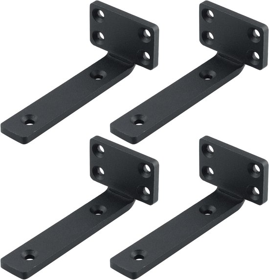 Zware metalen schapsteun voor steigerplanken, zwevende framebeugels, 10 cm breed, ideaal voor opslag en organisatie