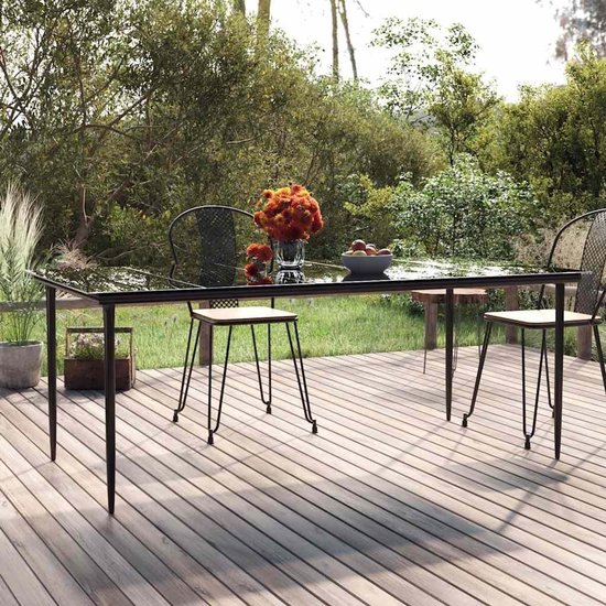 Zwart 200x100x74 cm staal gehard glas