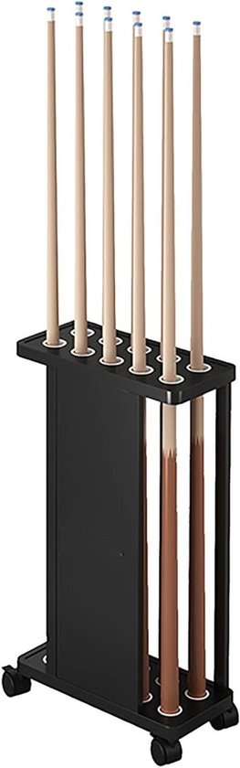 Zwembad Keu Houder - Poolstick Rek - Biljartkamer Organisatie - Met Draaibare Wielen - 40 x 20 x 66 cm van Merkloos