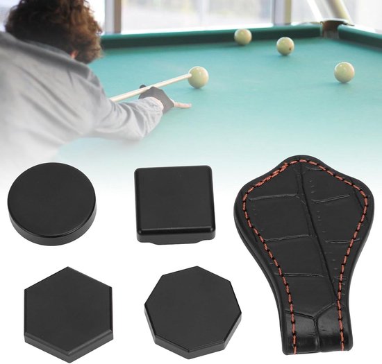 Zwembad Poolkrijthouder - 4 Vormen van Magnetisch Aluminium Zwembad met één Sectie Keu-krijtkoffer met Riemclip voor Biljartaccessoires .